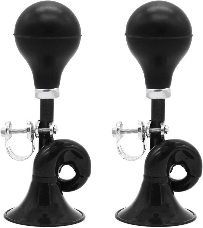 Coolrunner 2 Pack Bugle Horn, Retro Clown Horn, Kids Bike Horn, Classic Vintage Metal Twist Loudspeaker Siren Hooter Snail Air Horn for Vehicles Bicycles Golf Cart - Image 1